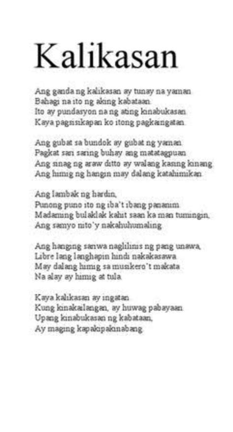 Mga Tula Tungkol sa Kalikasan (11 Tula) .